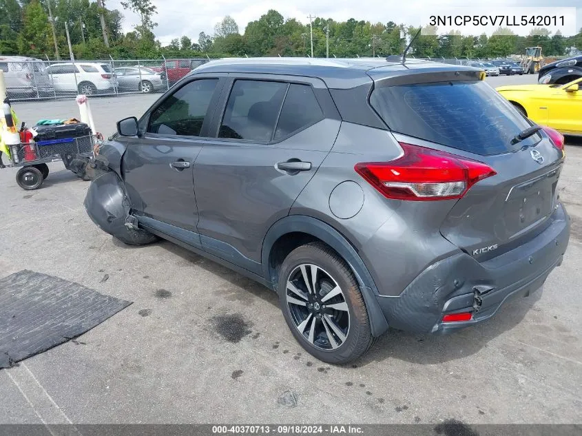 2020 Nissan Kicks Sv Xtronic Cvt VIN: 3N1CP5CV7LL542011 Lot: 40370713