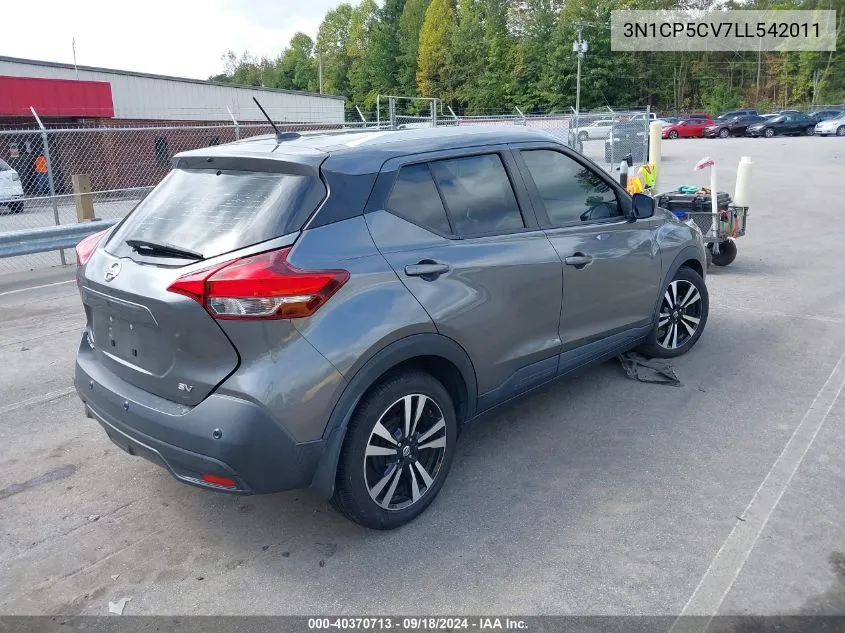 2020 Nissan Kicks Sv Xtronic Cvt VIN: 3N1CP5CV7LL542011 Lot: 40370713