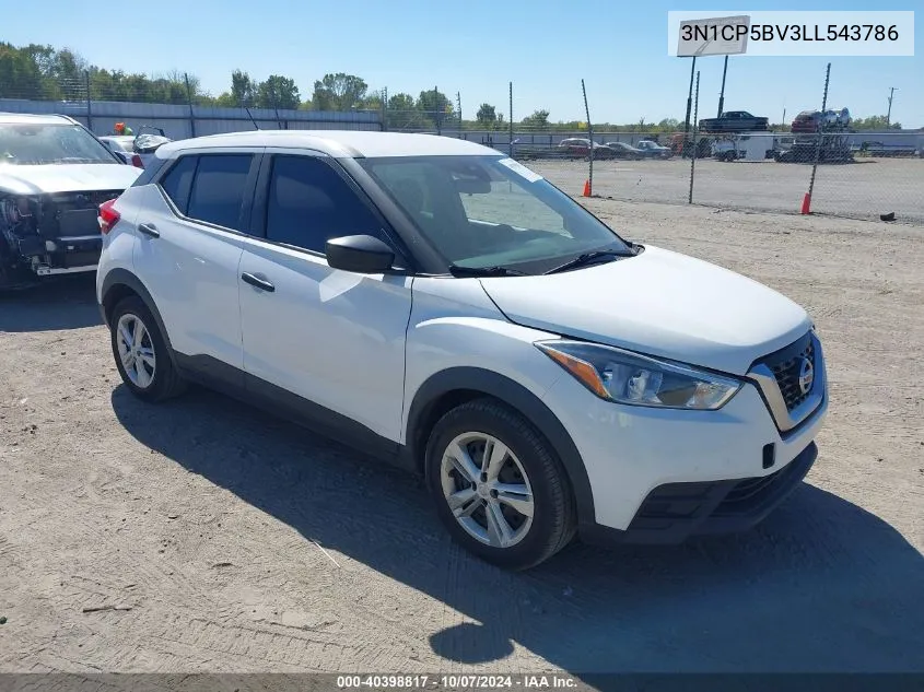 2020 Nissan Kicks S Xtronic Cvt VIN: 3N1CP5BV3LL543786 Lot: 40398817