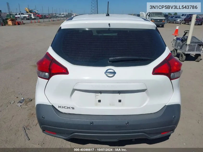 2020 Nissan Kicks S Xtronic Cvt VIN: 3N1CP5BV3LL543786 Lot: 40398817