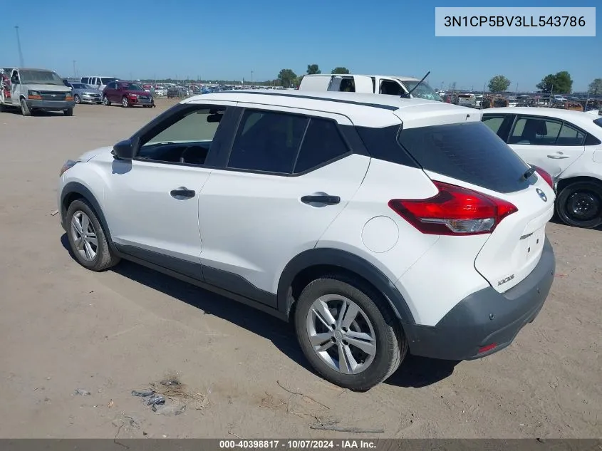 2020 Nissan Kicks S Xtronic Cvt VIN: 3N1CP5BV3LL543786 Lot: 40398817