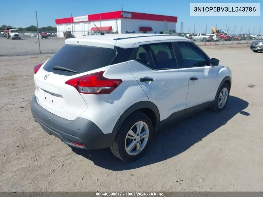 2020 Nissan Kicks S Xtronic Cvt VIN: 3N1CP5BV3LL543786 Lot: 40398817