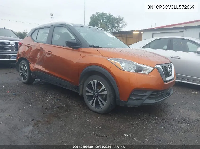 3N1CP5CV3LL572669 2020 Nissan Kicks Sv Xtronic Cvt