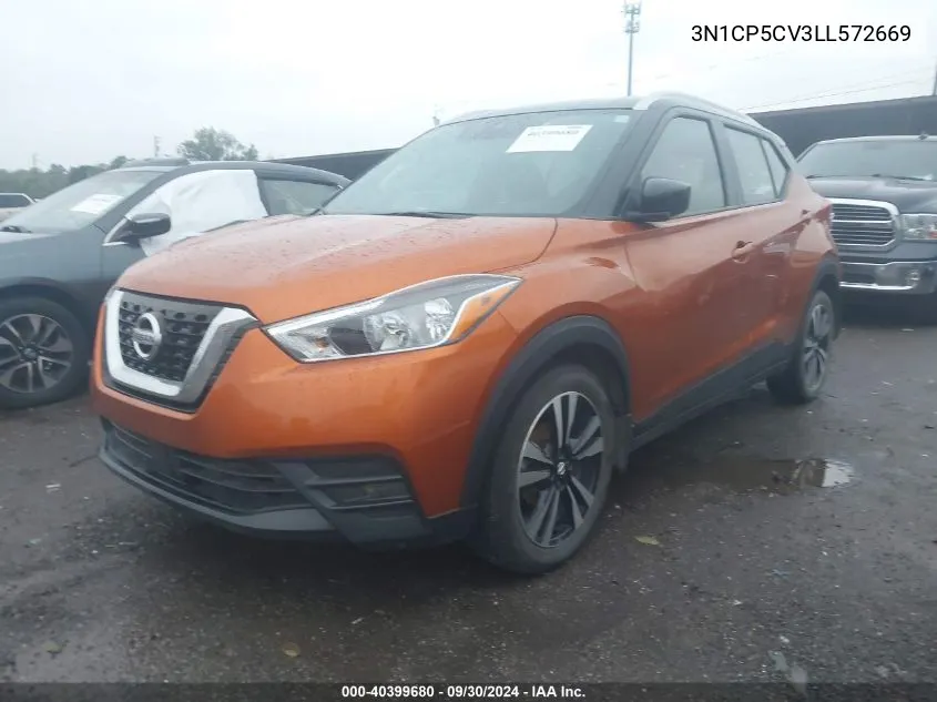 3N1CP5CV3LL572669 2020 Nissan Kicks Sv Xtronic Cvt