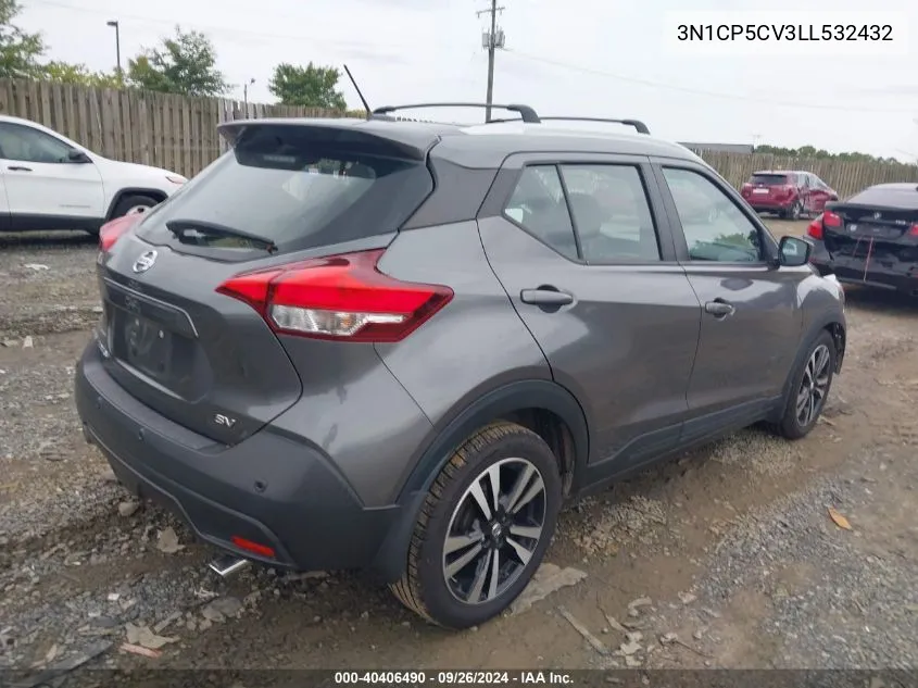 2020 Nissan Kicks Sv Xtronic Cvt VIN: 3N1CP5CV3LL532432 Lot: 40406490