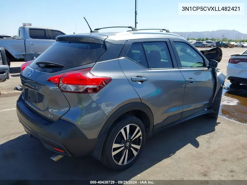 2020 Nissan Kicks Sv Xtronic Cvt VIN: 3N1CP5CVXLL482421 Lot: 40438729