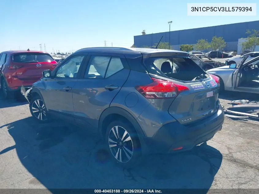 2020 Nissan Kicks Sv Xtronic Cvt VIN: 3N1CP5CV3LL579394 Lot: 40453188