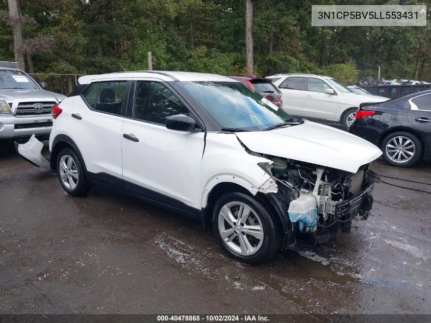 2020 Nissan Kicks S Xtronic Cvt VIN: 3N1CP5BV5LL553431 Lot: 40478865