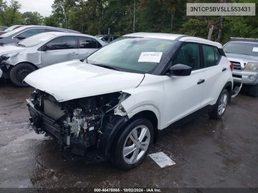 2020 Nissan Kicks S Xtronic Cvt VIN: 3N1CP5BV5LL553431 Lot: 40478865