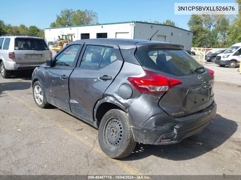 2020 Nissan Kicks S Xtronic Cvt VIN: 3N1CP5BVXLL526676 Lot: 40487715