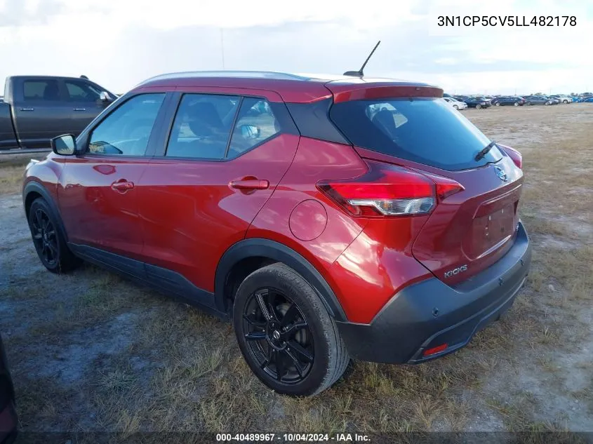 2020 Nissan Kicks Sv Xtronic Cvt VIN: 3N1CP5CV5LL482178 Lot: 40489967