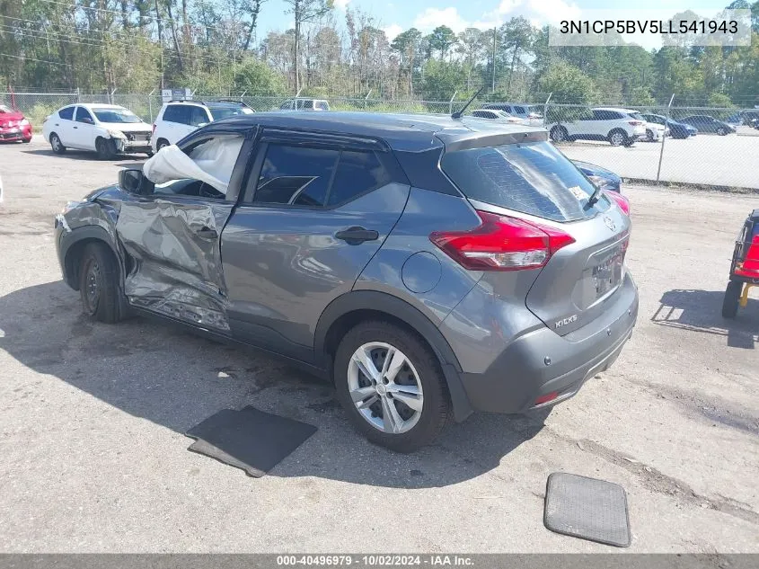 2020 Nissan Kicks S Xtronic Cvt VIN: 3N1CP5BV5LL541943 Lot: 40496979