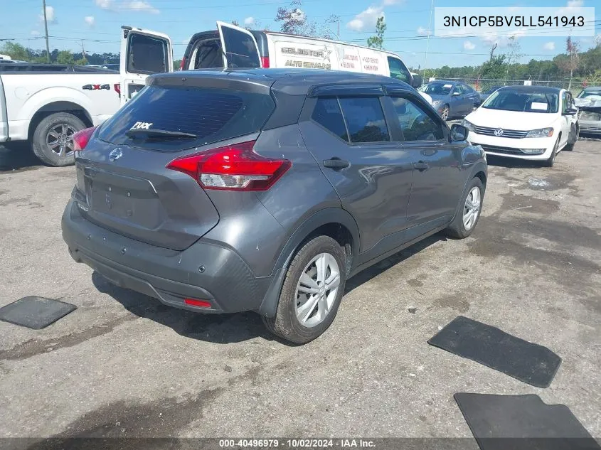 2020 Nissan Kicks S Xtronic Cvt VIN: 3N1CP5BV5LL541943 Lot: 40496979