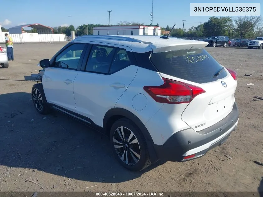 2020 Nissan Kicks Sr Xtronic Cvt VIN: 3N1CP5DV6LL536375 Lot: 40528548