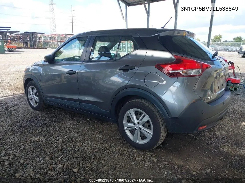 2020 Nissan Kicks S Xtronic Cvt VIN: 3N1CP5BV9LL538849 Lot: 40529870