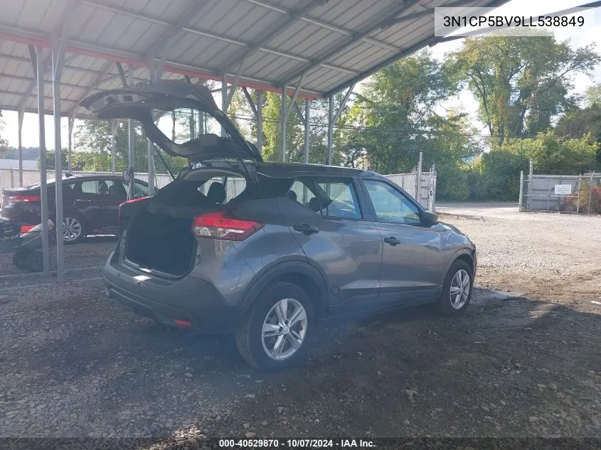 2020 Nissan Kicks S Xtronic Cvt VIN: 3N1CP5BV9LL538849 Lot: 40529870