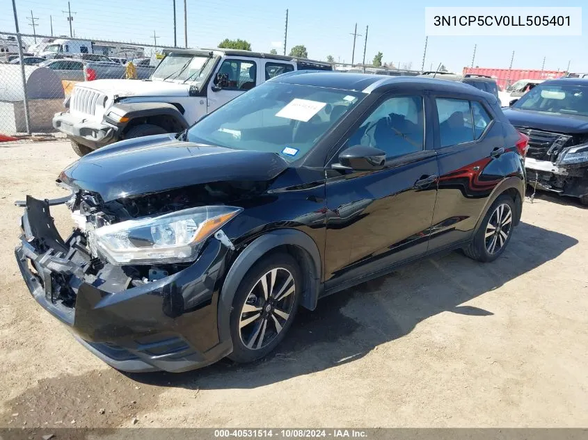 2020 Nissan Kicks Sv VIN: 3N1CP5CV0LL505401 Lot: 40531514