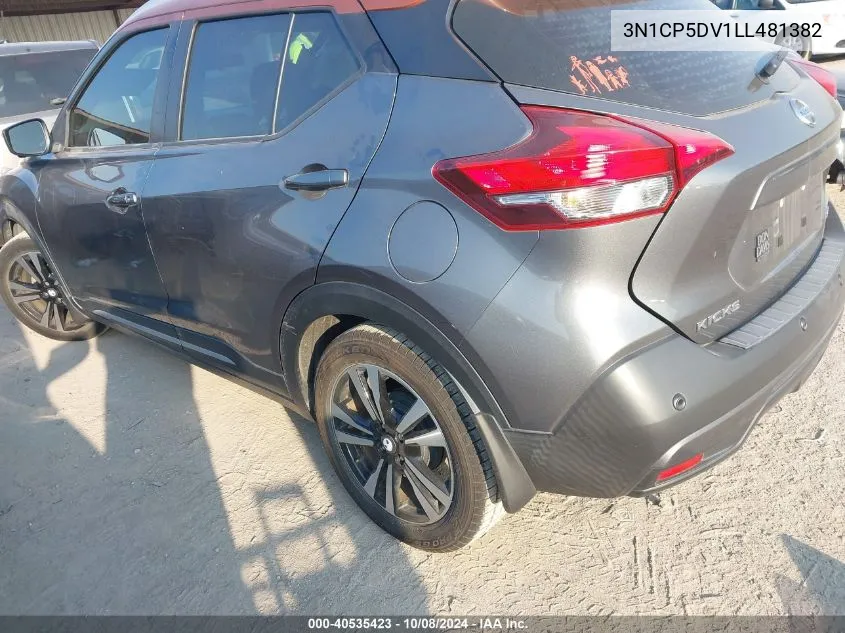 2020 Nissan Kicks Sr Xtronic Cvt VIN: 3N1CP5DV1LL481382 Lot: 40535423