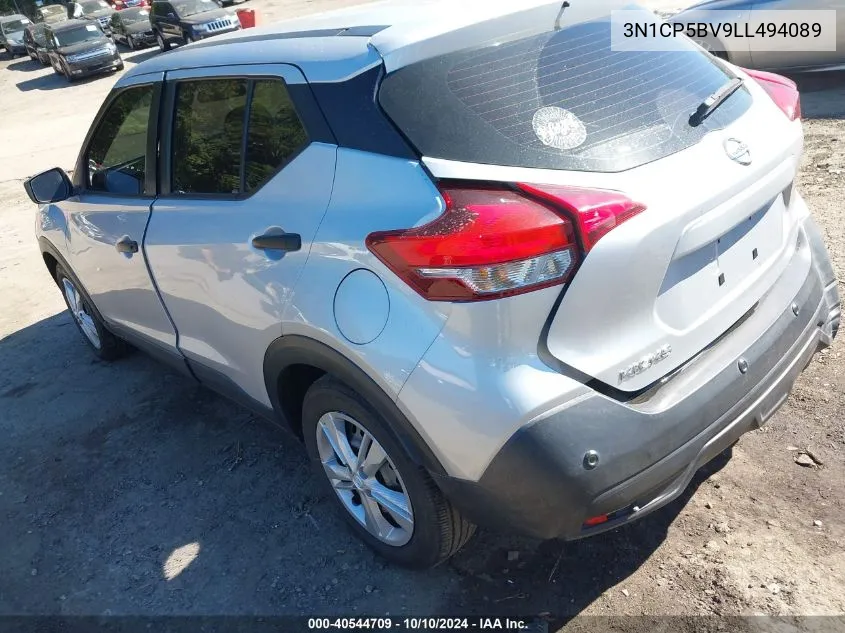 2020 Nissan Kicks S Xtronic Cvt VIN: 3N1CP5BV9LL494089 Lot: 40544709