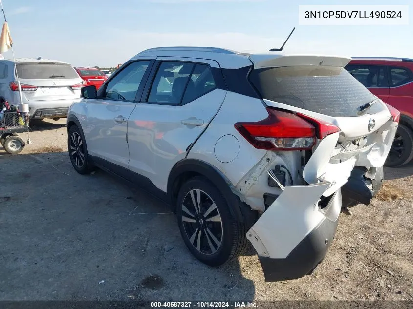 2020 Nissan Kicks Sr VIN: 3N1CP5DV7LL490524 Lot: 40587327