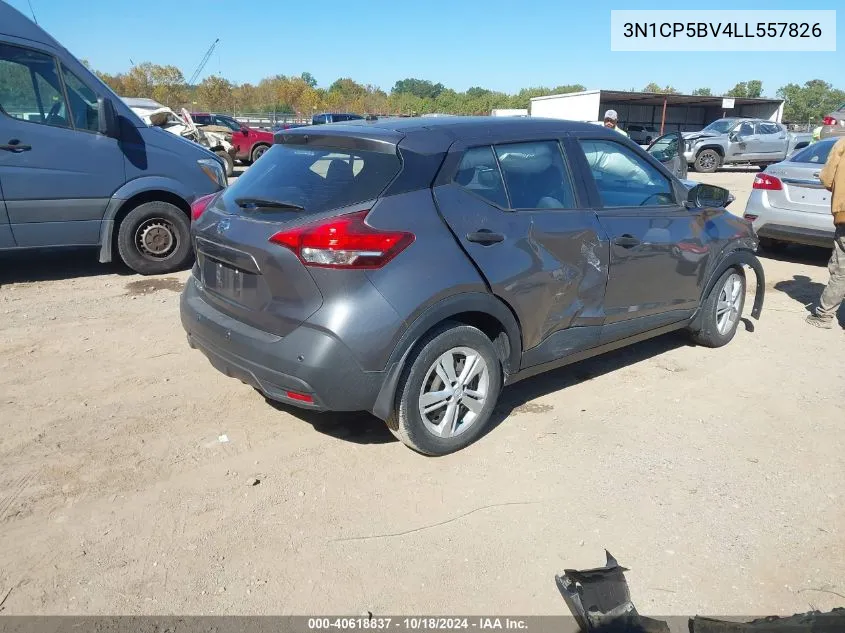 2020 Nissan Kicks S Xtronic Cvt VIN: 3N1CP5BV4LL557826 Lot: 40618837