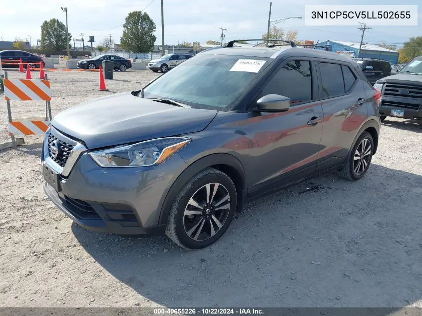 2020 Nissan Kicks Sv Xtronic Cvt VIN: 3N1CP5CV5LL502655 Lot: 40655226