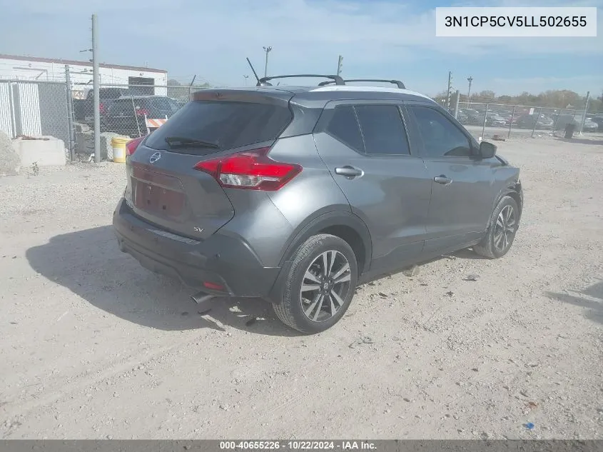 2020 Nissan Kicks Sv Xtronic Cvt VIN: 3N1CP5CV5LL502655 Lot: 40655226