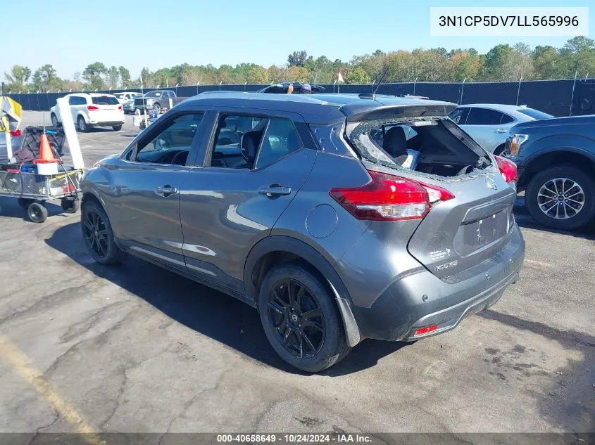 2020 Nissan Kicks Sr Xtronic Cvt VIN: 3N1CP5DV7LL565996 Lot: 40658649