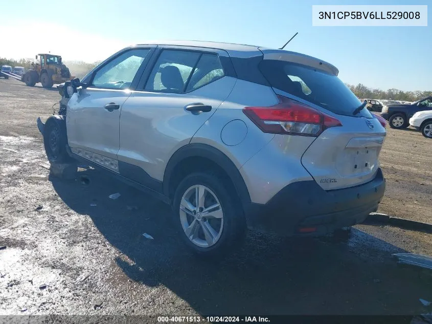 2020 Nissan Kicks S Xtronic Cvt VIN: 3N1CP5BV6LL529008 Lot: 40671513