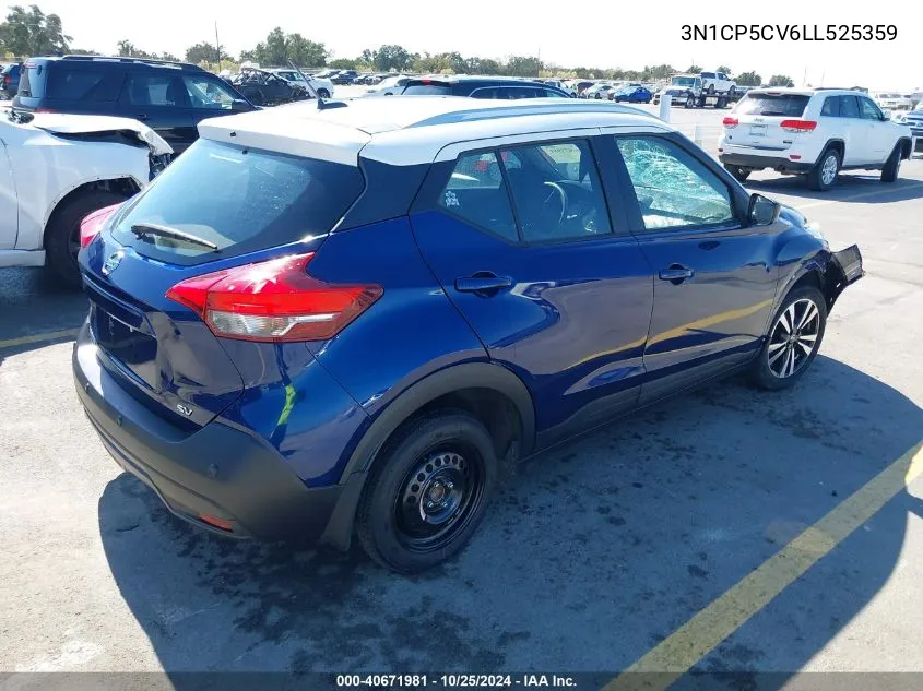 2020 Nissan Kicks Sv Xtronic Cvt VIN: 3N1CP5CV6LL525359 Lot: 40671981