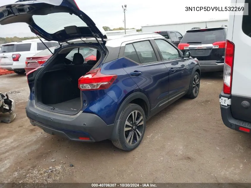 2020 Nissan Kicks Sr Xtronic Cvt VIN: 3N1CP5DV9LL532269 Lot: 40706307