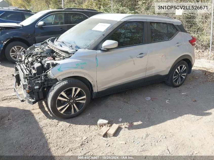 2020 Nissan Kicks Sv Xtronic Cvt VIN: 3N1CP5CV2LL526671 Lot: 40726807