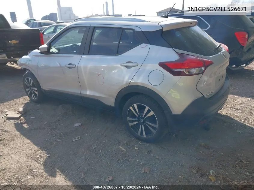 2020 Nissan Kicks Sv Xtronic Cvt VIN: 3N1CP5CV2LL526671 Lot: 40726807