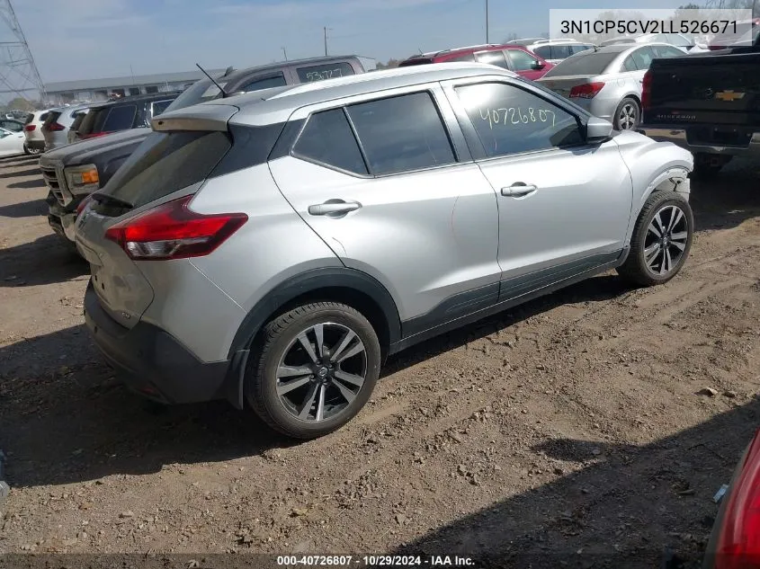 2020 Nissan Kicks Sv Xtronic Cvt VIN: 3N1CP5CV2LL526671 Lot: 40726807