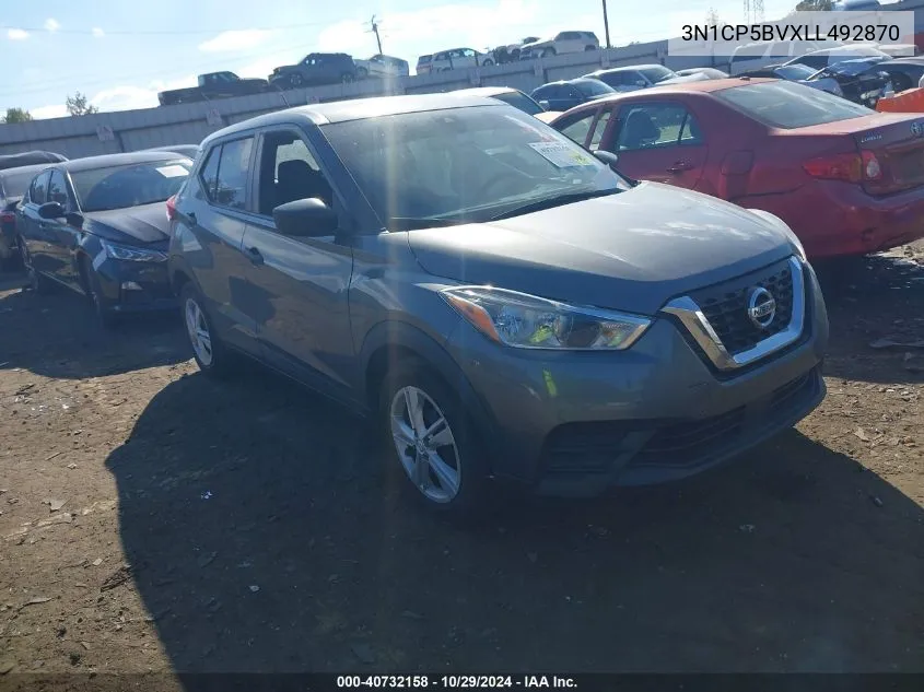 2020 Nissan Kicks S Xtronic Cvt VIN: 3N1CP5BVXLL492870 Lot: 40732158