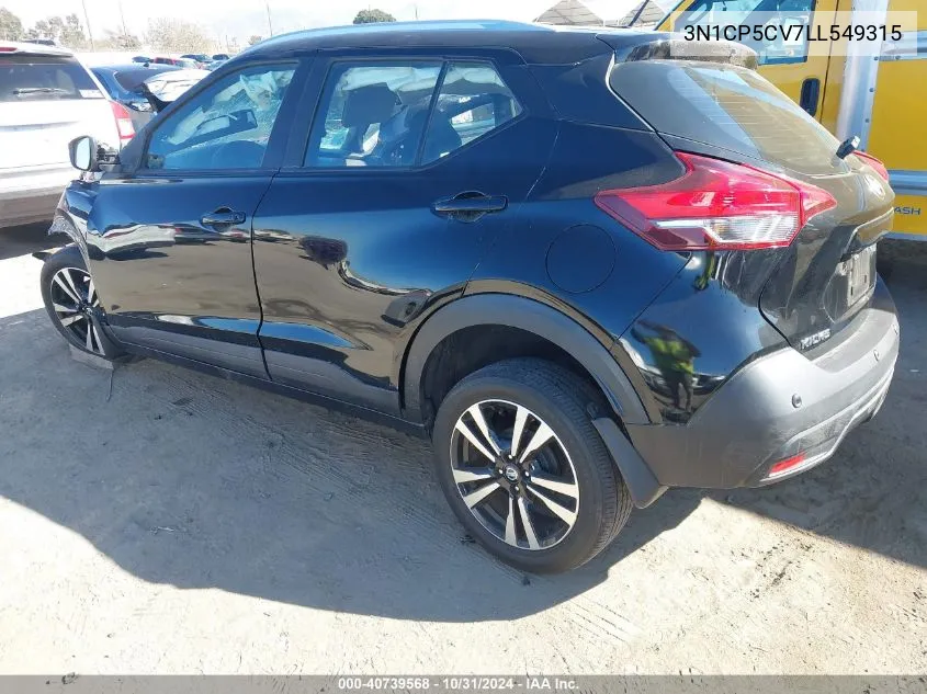 2020 Nissan Kicks Sv Xtronic Cvt VIN: 3N1CP5CV7LL549315 Lot: 40739568