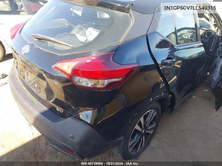 2020 Nissan Kicks Sv Xtronic Cvt VIN: 3N1CP5CV7LL549315 Lot: 40739568