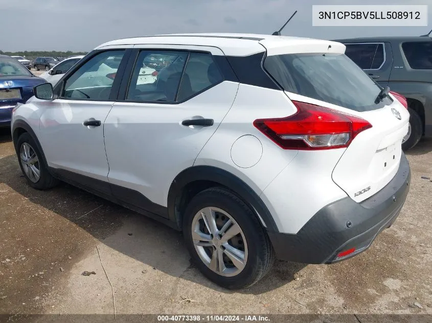 2020 Nissan Kicks S VIN: 3N1CP5BV5LL508912 Lot: 40773398