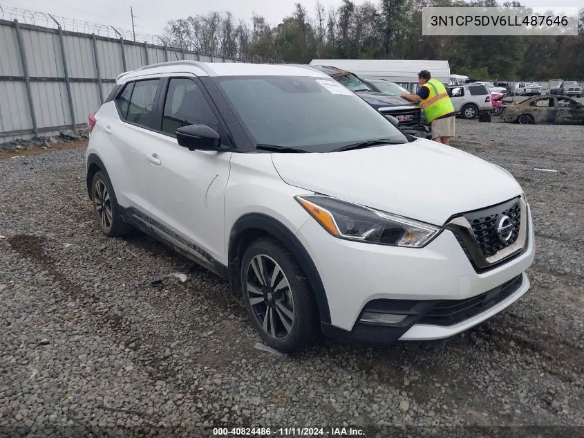 2020 Nissan Kicks Sr Xtronic Cvt VIN: 3N1CP5DV6LL487646 Lot: 40824486