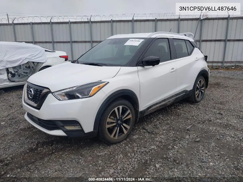 2020 Nissan Kicks Sr Xtronic Cvt VIN: 3N1CP5DV6LL487646 Lot: 40824486