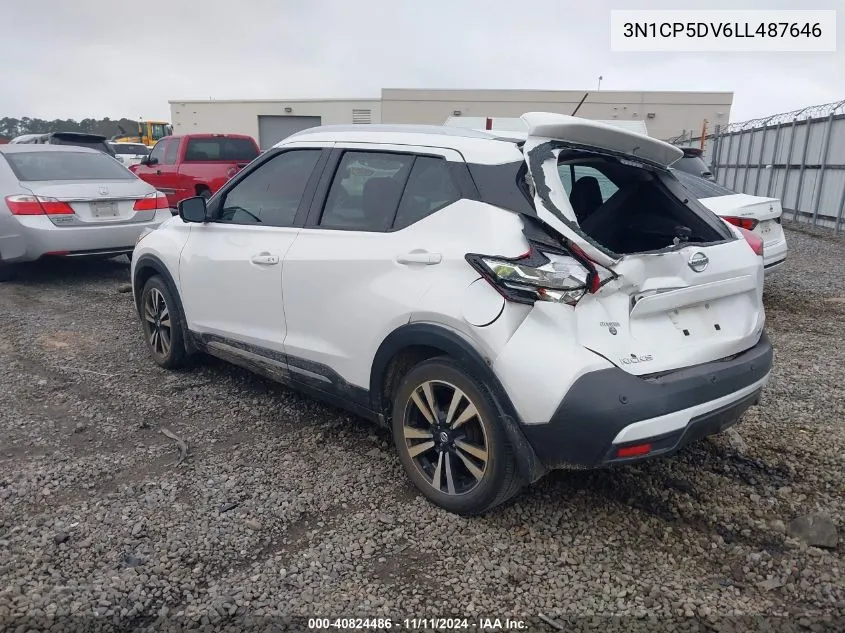 2020 Nissan Kicks Sr Xtronic Cvt VIN: 3N1CP5DV6LL487646 Lot: 40824486