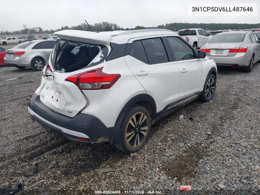 2020 Nissan Kicks Sr Xtronic Cvt VIN: 3N1CP5DV6LL487646 Lot: 40824486