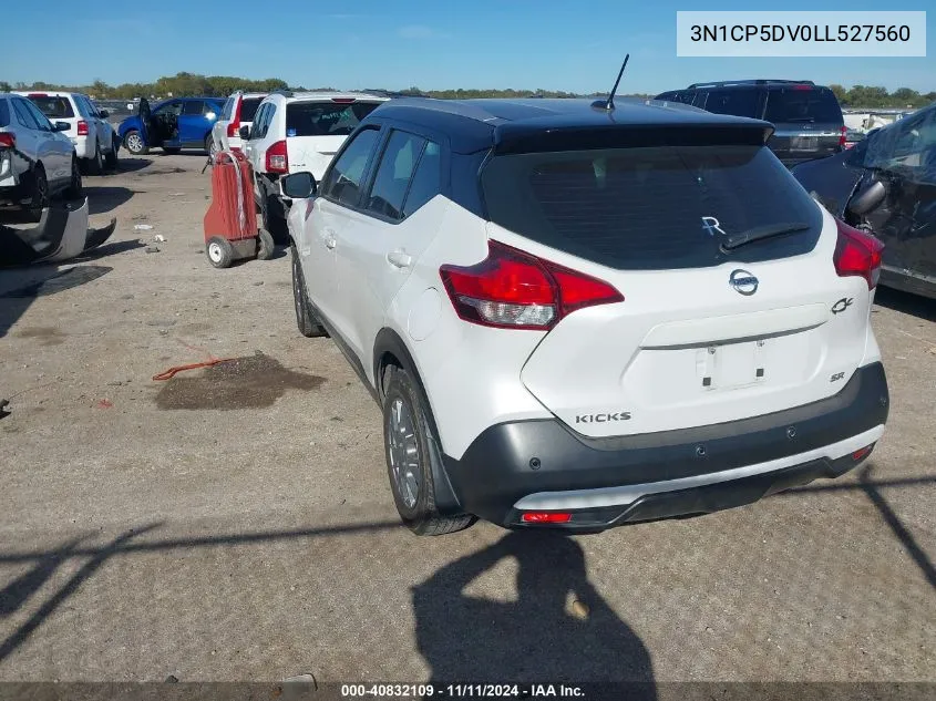 2020 Nissan Kicks Sr Xtronic Cvt VIN: 3N1CP5DV0LL527560 Lot: 40832109