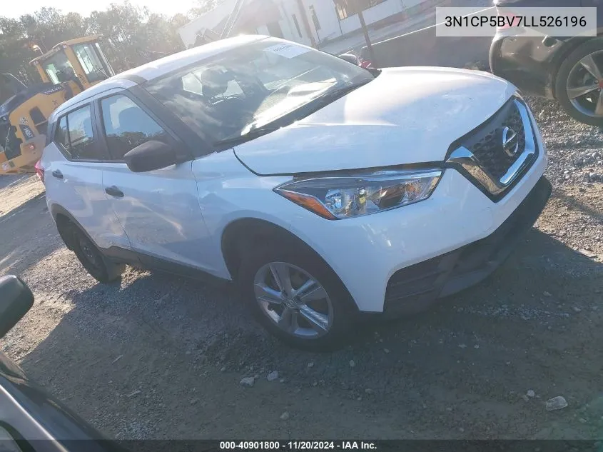 2020 Nissan Kicks S Xtronic Cvt VIN: 3N1CP5BV7LL526196 Lot: 40901800