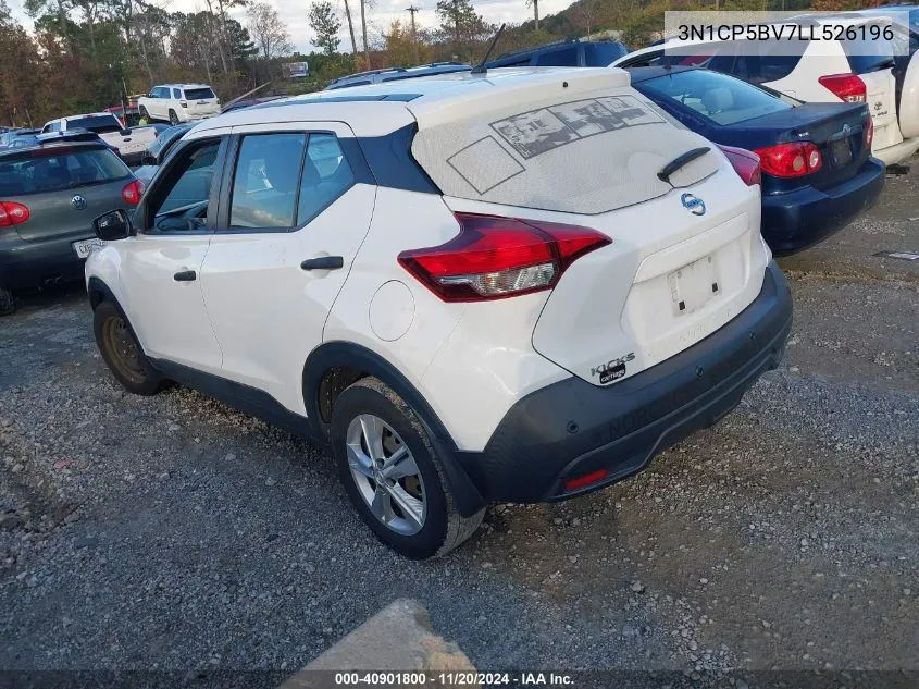 2020 Nissan Kicks S Xtronic Cvt VIN: 3N1CP5BV7LL526196 Lot: 40901800