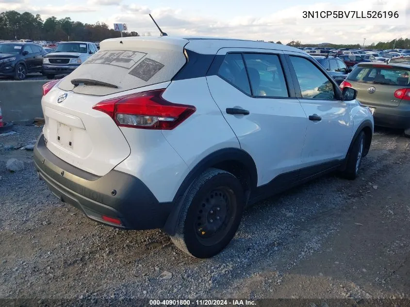 2020 Nissan Kicks S Xtronic Cvt VIN: 3N1CP5BV7LL526196 Lot: 40901800