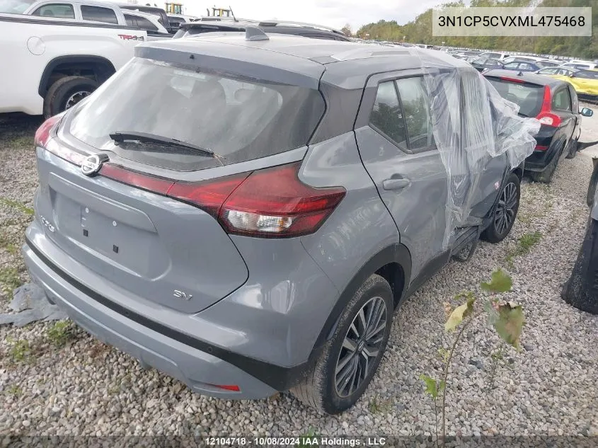 2021 Nissan Kicks VIN: 3N1CP5CVXML475468 Lot: 12104718