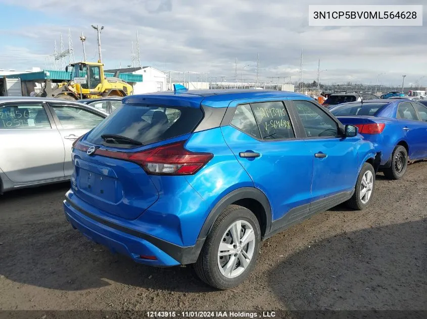 2021 Nissan Kicks VIN: 3N1CP5BV0ML564628 Lot: 12143915