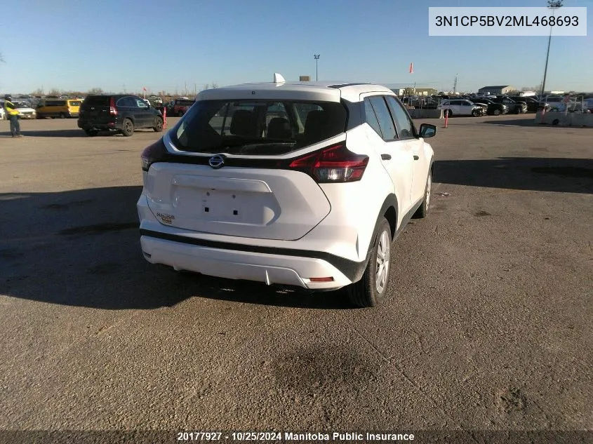 2021 Nissan Kicks S VIN: 3N1CP5BV2ML468693 Lot: 20177927