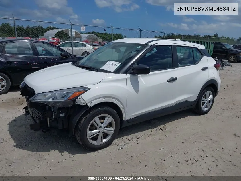 2021 Nissan Kicks S Xtronic Cvt VIN: 3N1CP5BVXML483412 Lot: 39304189